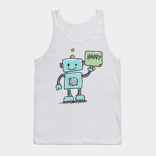 Cute Happy Robot Tank Top
